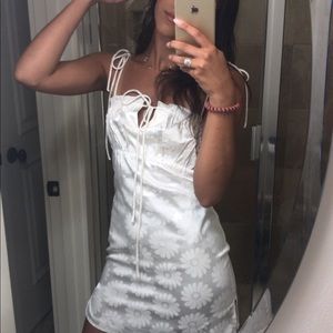 White Silk Princess Polly Mini Dress